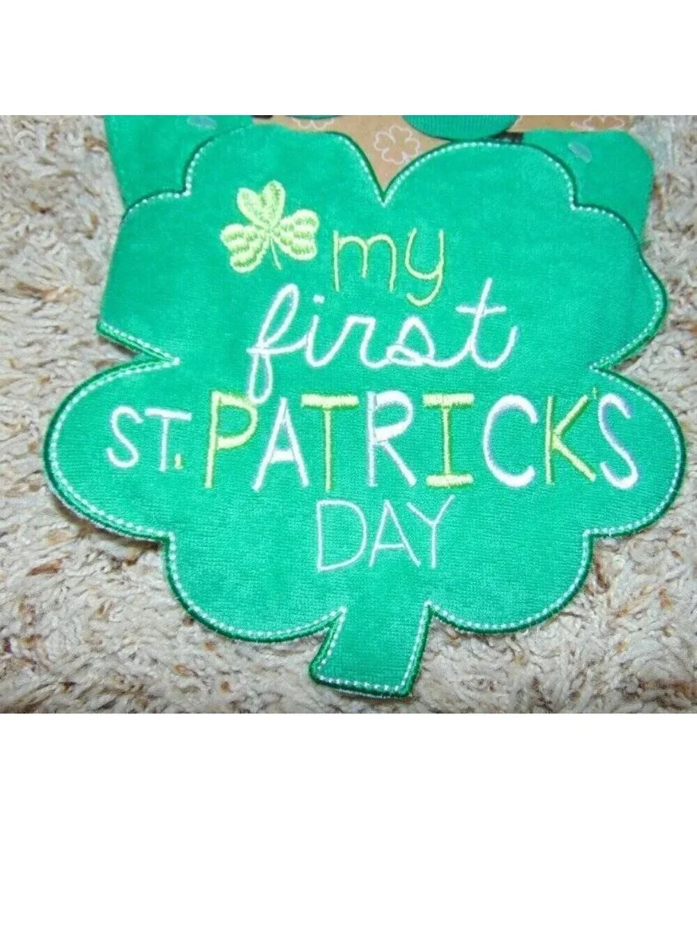 Baby Essentials My First St. Patricks Day Bib & Socks 0/6 months Green White